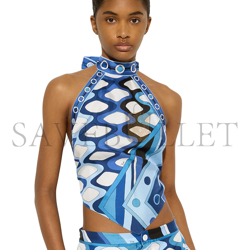 PUCCI VIVARA PRINT SLEEVELESS TOP 5URM035U730P10